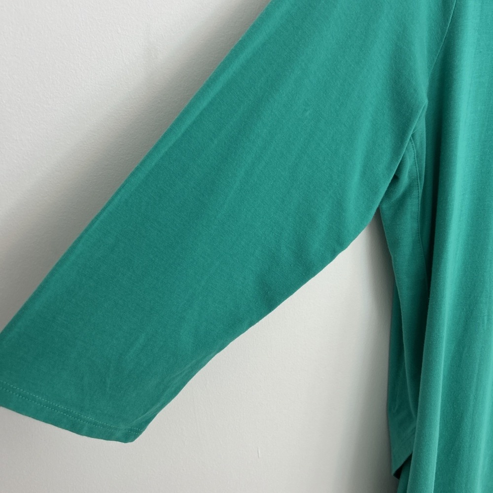 Susan Graver Weekend Essentials Size XL 3/4 Sleeve Kelly Green Pullover Soft Top - Picture 4 of 11
